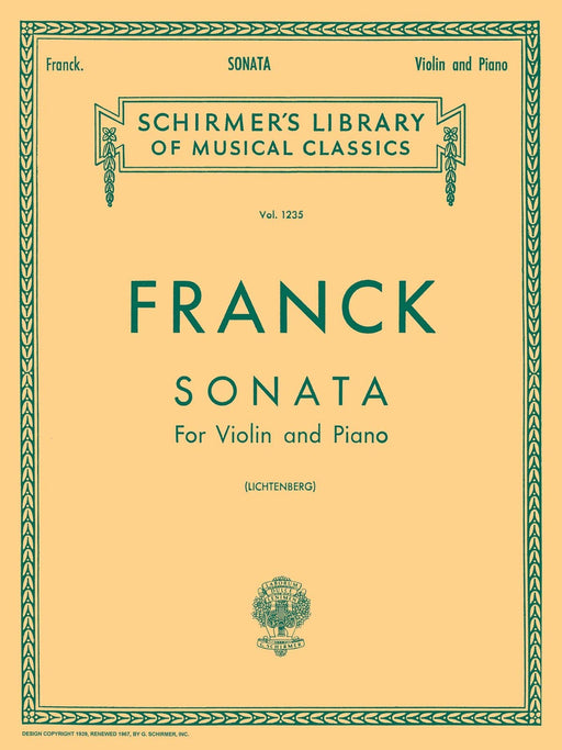 Sonata in A Schirmer Library of Classics Volume 1235 Violin and Piano 法朗克賽札爾 奏鳴曲 小提琴 鋼琴 | 小雅音樂 Hsiaoya Music