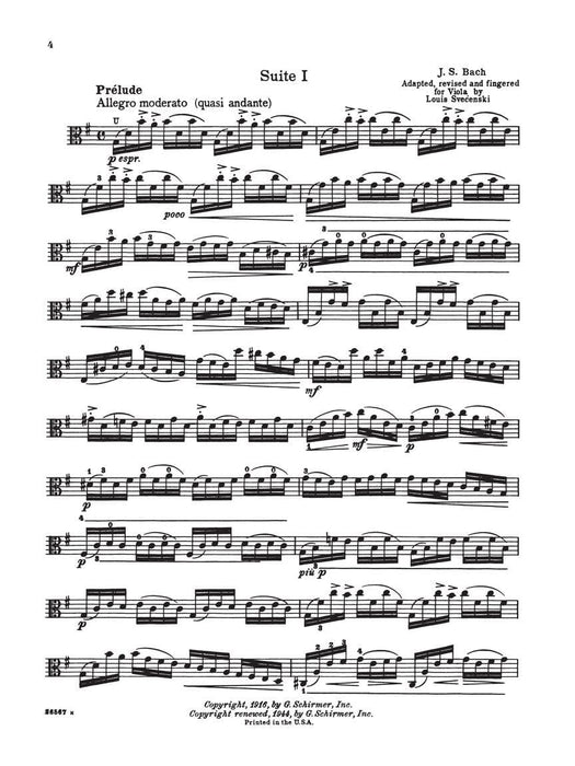 6 Suites Schirmer Library of Classics Volume 1278 Viola Solo 巴赫約翰‧瑟巴斯提安 組曲 中提琴 獨奏 | 小雅音樂 Hsiaoya Music