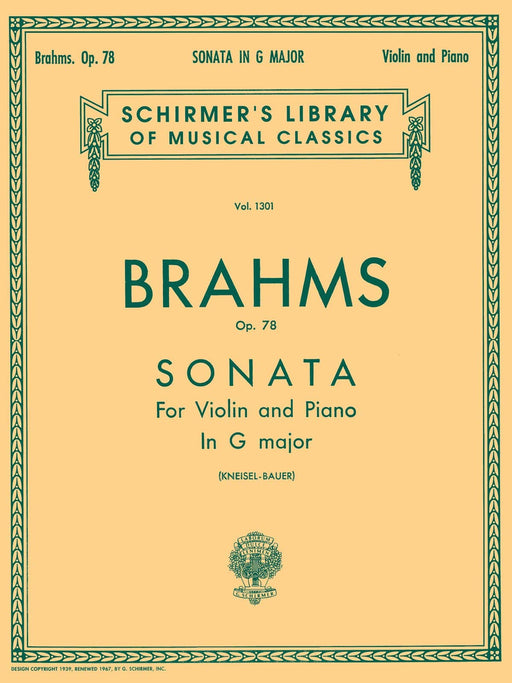 Sonata in G Major, Op. 78 Schirmer Library of Classics Volume 1301 Violin and Piano 布拉姆斯 奏鳴曲 小提琴 鋼琴 | 小雅音樂 Hsiaoya Music