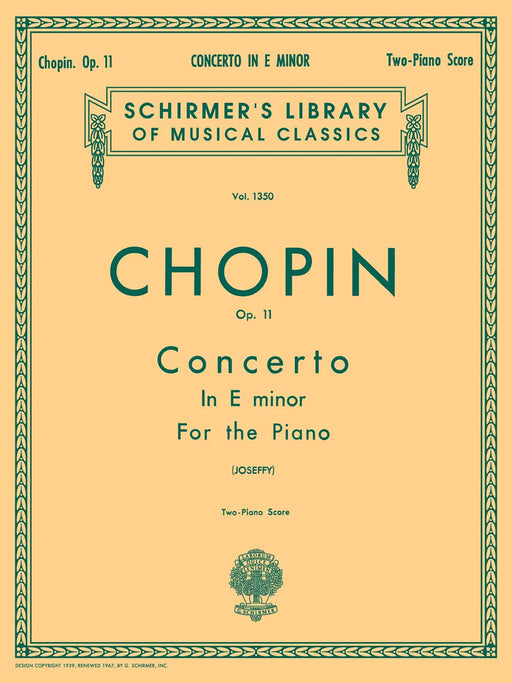 Concerto No. 1 in E Minor, Op. 11 Schirmer Library of Classics Volume 1350 Piano Duet 蕭邦 協奏曲 四手聯彈 | 小雅音樂 Hsiaoya Music