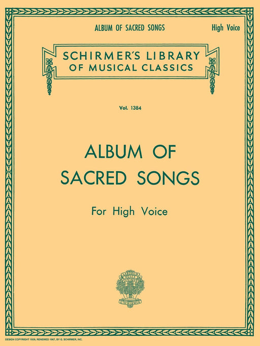 Album of Sacred Songs Schirmer Library of Classics Volume 1384 High Voice 高音 | 小雅音樂 Hsiaoya Music