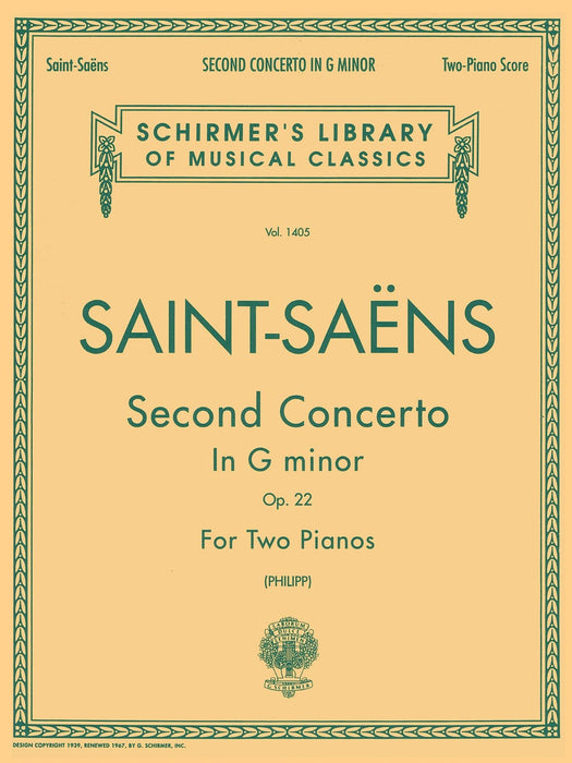 Concerto No. 2 in G Minor, Op. 22 Schirmer Library of Classics Volume 1405 2 Pianos, 4 Hands 協奏曲 鋼琴 | 小雅音樂 Hsiaoya Music