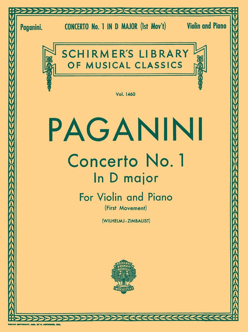 Concerto No. 1 in D Major (First Movement) Schirmer Library of Classics Volume 1460 Score and Parts 帕格尼尼 協奏曲 樂章 | 小雅音樂 Hsiaoya Music