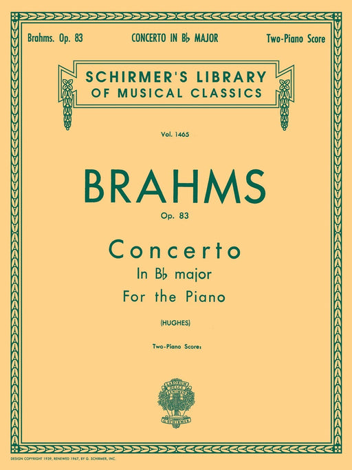 Concerto No. 2 in Bb, Op. 83 Schirmer Library of Classics Volume 1465 Piano Duet 布拉姆斯 協奏曲 四手聯彈 | 小雅音樂 Hsiaoya Music