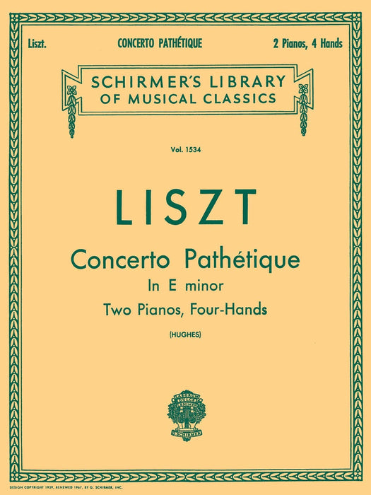 Concerto Pathétique in E Minor (2-Piano Score) Schirmer Library of Classics Volume 1534 Piano Duet 李斯特 協奏曲悲愴 鋼琴總譜 四手聯彈 | 小雅音樂 Hsiaoya Music