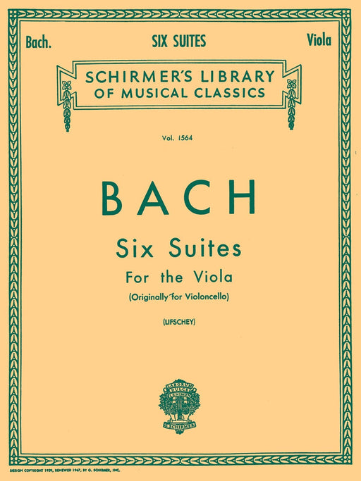 6 Suites Schirmer Library of Classics Volume 1564 Viola Solo 巴赫約翰‧瑟巴斯提安 組曲 中提琴 獨奏 | 小雅音樂 Hsiaoya Music