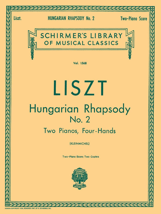 Hungarian Rhapsody No. 2 (set) Schirmer Library of Classics Volume 1568 Piano Duet 李斯特 詠唱調 狂想曲 四手聯彈 | 小雅音樂 Hsiaoya Music