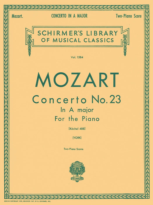 Concerto No. 23 in A, K.488 Schirmer Library of Classics Volume 1584 Piano Duet 莫札特 協奏曲 四手聯彈 | 小雅音樂 Hsiaoya Music