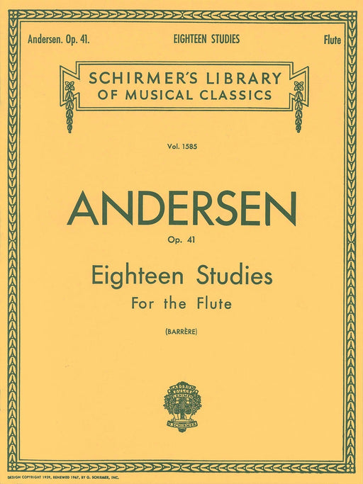 Eighteen Studies Schirmer Library of Classics Volume 1585 Flute Method 長笛 | 小雅音樂 Hsiaoya Music