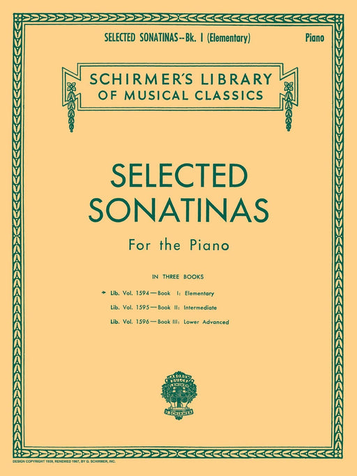 Selected Sonatinas - Book 1: Elementary Schirmer Library of Classics Volume 1594 Easy Piano Solo 小奏鳴曲 鋼琴 獨奏 | 小雅音樂 Hsiaoya Music