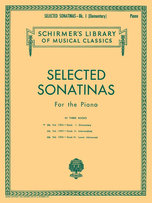 Selected Sonatinas - Book 1: Elementary Schirmer Library of Classics Volume 1594 Easy Piano Solo 小奏鳴曲 鋼琴 獨奏 | 小雅音樂 Hsiaoya Music