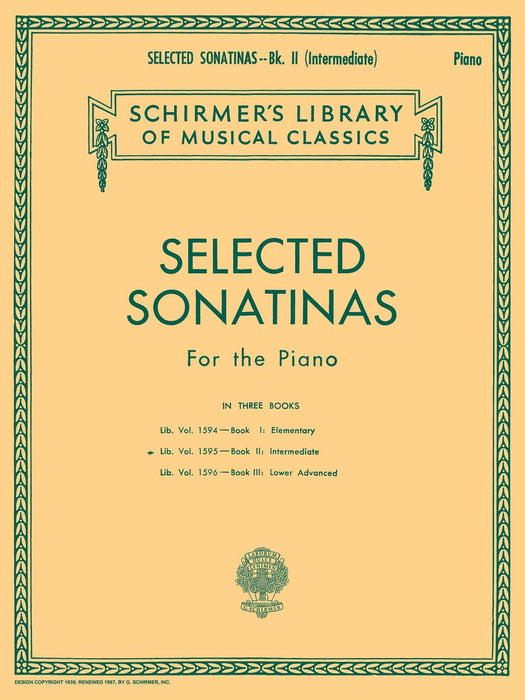 Selected Sonatinas - Book 2: Intermediate Schirmer Library of Classics Volume 1595 Intermediate Piano Solo 小奏鳴曲 鋼琴 獨奏 | 小雅音樂 Hsiaoya Music