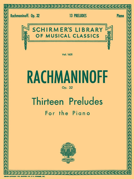 13 Preludes, Op. 32 Schirmer Library of Classics Volume 1631 Piano Solo 拉赫瑪尼諾夫 前奏曲 鋼琴 獨奏 | 小雅音樂 Hsiaoya Music