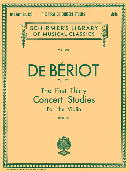 First 30 Concert Studies, Op. 123 Schirmer Library of Classics Volume 1658 Violin Solo 小提琴 獨奏 | 小雅音樂 Hsiaoya Music