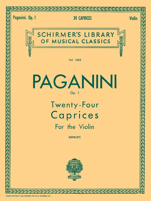 24 Caprices, Op. 1 Schirmer Library of Classics Volume 1663 Violin Solo 帕格尼尼 隨想曲 小提琴 獨奏 | 小雅音樂 Hsiaoya Music