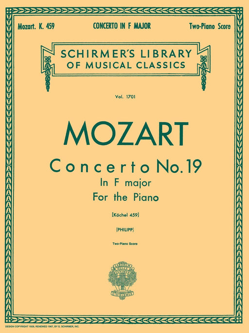 Concerto No. 19 in F, K.459 Schirmer Library of Classics Volume 1701 Piano Duet 莫札特 協奏曲 四手聯彈 | 小雅音樂 Hsiaoya Music