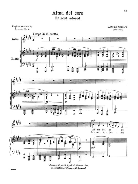 24 Italian Songs & Arias of the 17th & 18th Centuries Schirmer Library of Classics Volume 1723 Medium Low Voice Book Only 詠唱調 低音 | 小雅音樂 Hsiaoya Music