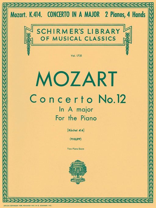 Concerto No. 12 in A, K.414 Schirmer Library of Classics Volume 1731 Piano Duet 莫札特 協奏曲 四手聯彈 | 小雅音樂 Hsiaoya Music