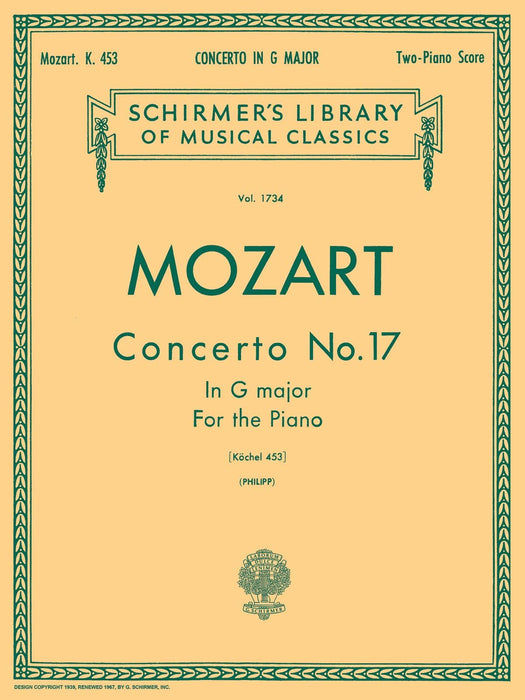 Concerto No. 17 in G, K.453 Schirmer Library of Classics Volume 1734 Piano Duet 莫札特 協奏曲 四手聯彈 | 小雅音樂 Hsiaoya Music