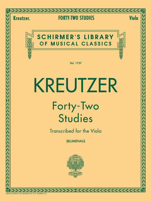 42 Studies Transcribed for the Viola Schirmer Library of Classics Volume 1737 Viola Method 克羅采羅道夫 中提琴 | 小雅音樂 Hsiaoya Music