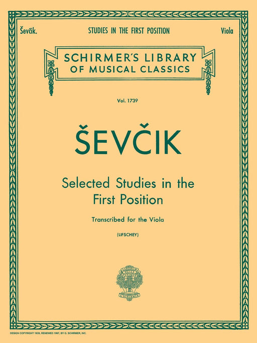 Selected Studies in the First Position Schirmer Library of Classics Volume 1739 Viola Method 中提琴 | 小雅音樂 Hsiaoya Music