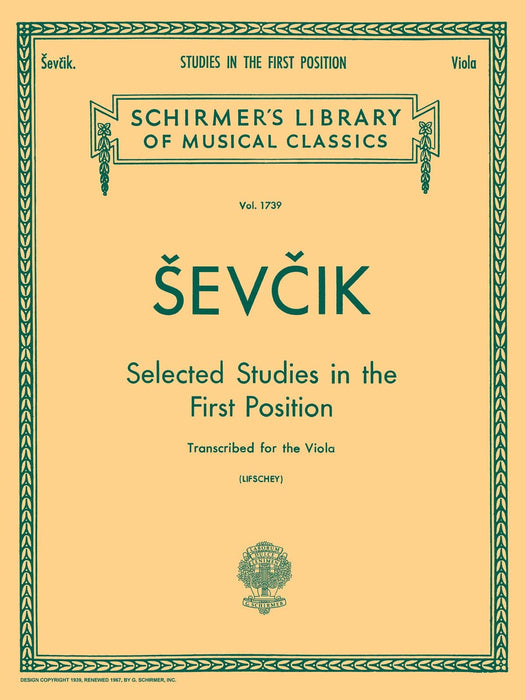 Selected Studies in the First Position Schirmer Library of Classics Volume 1739 Viola Method 中提琴 | 小雅音樂 Hsiaoya Music