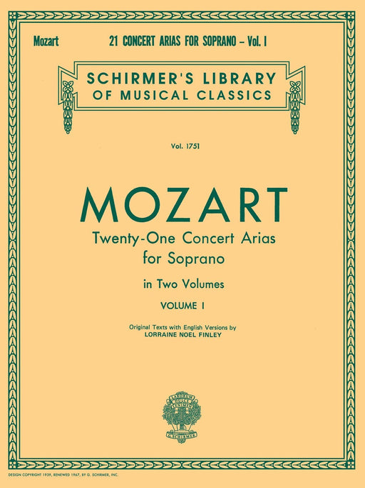 21 Concert Arias for Soprano - Volume I Schirmer Library of Classics Volume 1751 Voice and Piano 莫札特 詠唱調 鋼琴 | 小雅音樂 Hsiaoya Music
