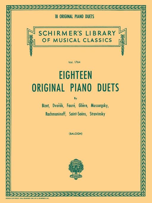 18 Original Piano Duets Schirmer Library of Classics Volume 1764 Piano Duet 鋼琴 二重奏 四手聯彈 | 小雅音樂 Hsiaoya Music