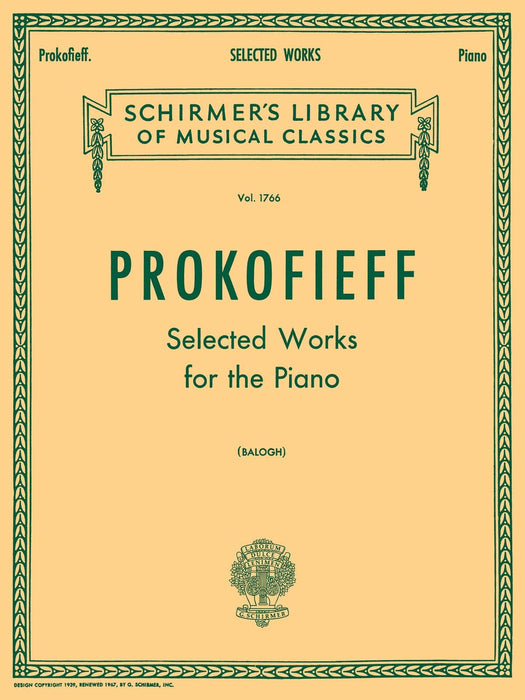 Selected Works Schirmer Library of Classics Volume 1766 Piano Solo 鋼琴 獨奏 | 小雅音樂 Hsiaoya Music