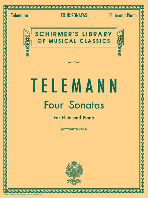 Four Sonatas Schirmer Library of Classics Volume 1767 Flute & Piano 泰勒曼 奏鳴曲 長笛 鋼琴 | 小雅音樂 Hsiaoya Music
