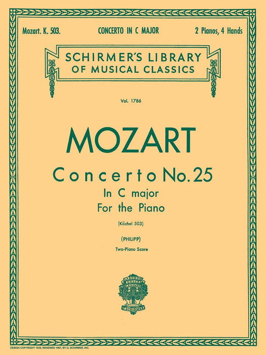 Concerto No. 25 in C, K.503 Schirmer Library of Classics Volume 1786 Piano Duet 莫札特 協奏曲 四手聯彈 | 小雅音樂 Hsiaoya Music