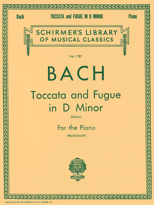Toccata and Fugue in D Minor (Dorian) BWV538 Schirmer Library of Classics Volume 1787 Piano Solo 巴赫約翰‧瑟巴斯提安 觸技曲 復格曲 鋼琴 獨奏 | 小雅音樂 Hsiaoya Music