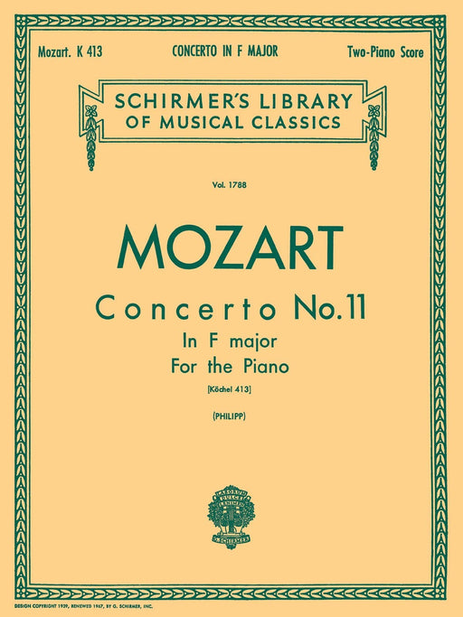 Concerto No. 11 in F, K.413 Schirmer Library of Classics Volume 1788 Piano Duet 莫札特 協奏曲 四手聯彈 | 小雅音樂 Hsiaoya Music