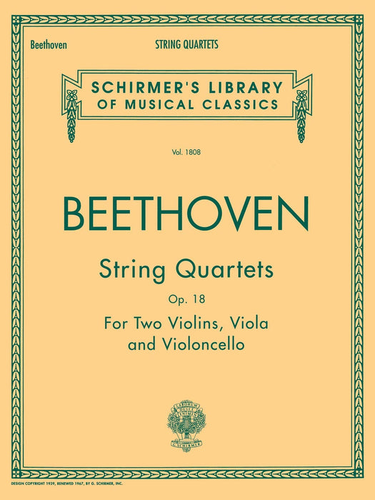 String Quartets, Op. 18 Schirmer Library of Classics Volume 1808 貝多芬 弦樂 四重奏 | 小雅音樂 Hsiaoya Music