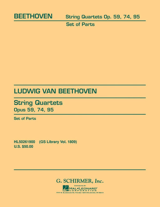 String Quartets Schirmer Library of Classics Volume 1809 Score and Parts 貝多芬 弦樂 四重奏 | 小雅音樂 Hsiaoya Music
