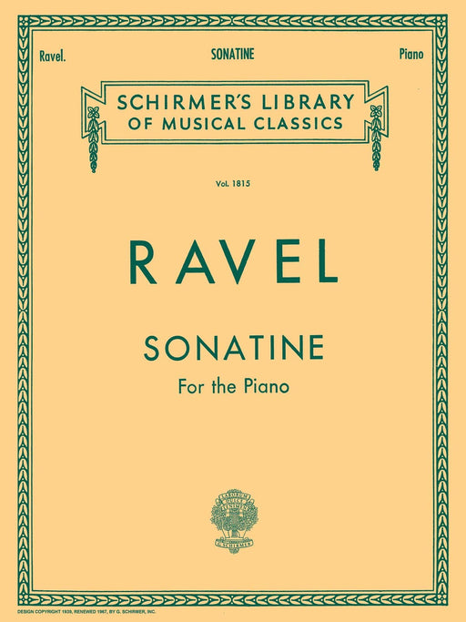 Sonatine Schirmer Library of Classics Volume 1815 Piano Solo 拉威爾摩利斯 鋼琴 獨奏 | 小雅音樂 Hsiaoya Music