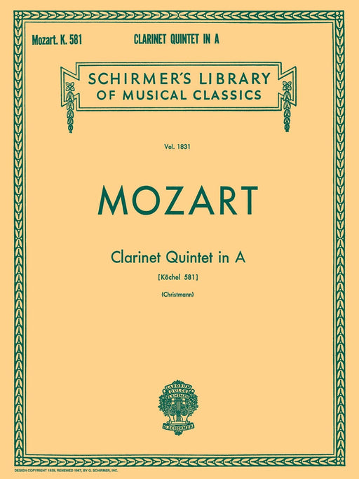 Clarinet Quintet in A, K.581 Schirmer Library of Classics Volume 1831 Set of Parts 莫札特 豎笛 五重奏 | 小雅音樂 Hsiaoya Music