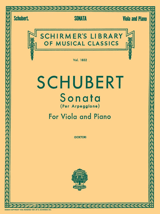 Sonata per Arpeggione Schirmer Library of Classics Volume 1832 Viola and Piano 舒伯特 奏鳴曲 中提琴 鋼琴 | 小雅音樂 Hsiaoya Music