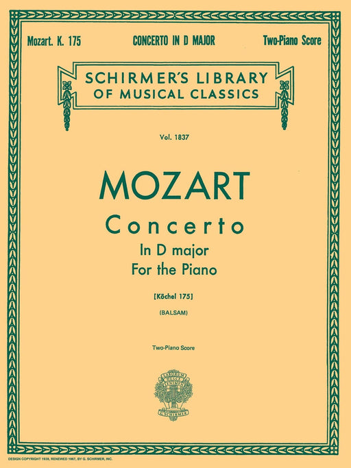 Concerto No. 5 in D, K.175 Schirmer Library of Classics Volume 1837 Piano Duet 莫札特 協奏曲 四手聯彈 | 小雅音樂 Hsiaoya Music