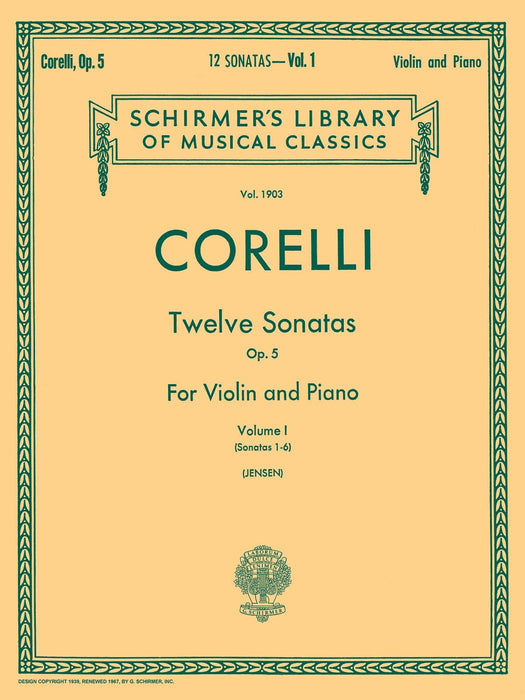Twelve Sonatas, Op. 5 - Volume 1 Schirmer Library of Classics Volume 1903 Violin and Piano 柯雷里阿爾坎傑羅 奏鳴曲 小提琴 鋼琴 | 小雅音樂 Hsiaoya Music