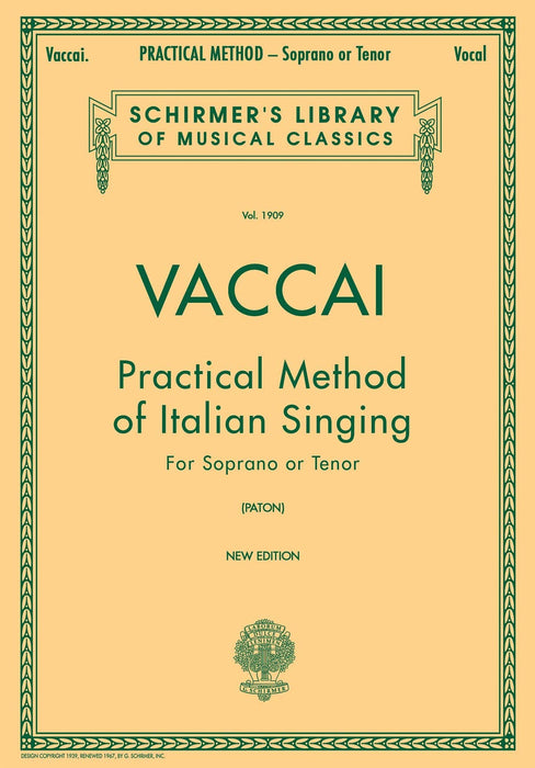 Practical Method of Italian Singing Schirmer Library of Classics Volume 1909 Soprano or Tenor | 小雅音樂 Hsiaoya Music