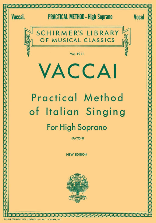 Practical Method of Italian Singing Schirmer Library of Classics Volume 1911 High Soprano | 小雅音樂 Hsiaoya Music