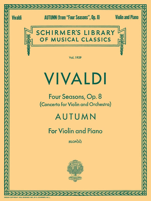 Schirmer Library of Classics Volume 1929 Violin and Piano 韋瓦第 小提琴 鋼琴 | 小雅音樂 Hsiaoya Music