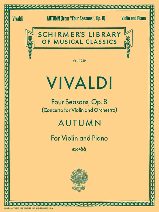 Schirmer Library of Classics Volume 1929 Violin and Piano 韋瓦第 小提琴 鋼琴 | 小雅音樂 Hsiaoya Music