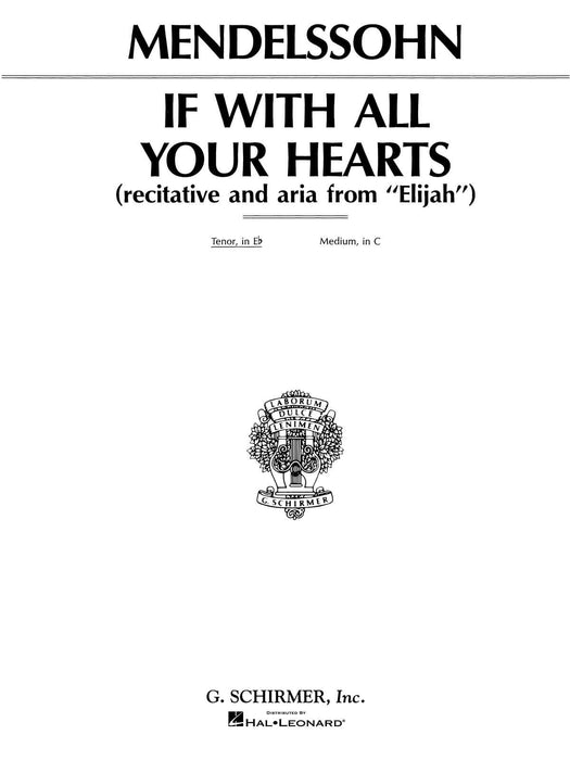 If With All Your Hearts (from Elijah) High Voice 以利亞 | 小雅音樂 Hsiaoya Music