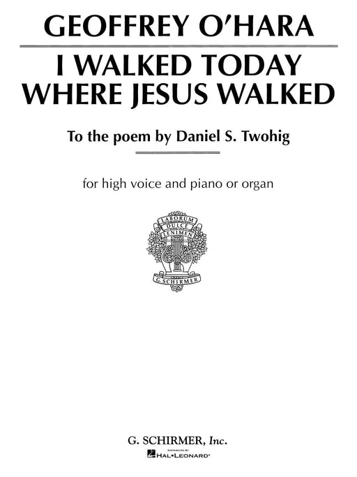 I Walked Today Where Jesus Walked High Voice 高音 聲樂 | 小雅音樂 Hsiaoya Music