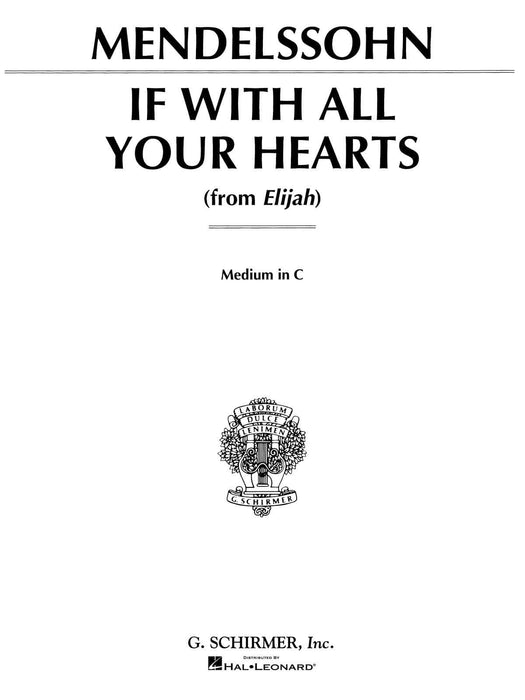 If With All Your Hearts (from Elijah) Medium Voice 以利亞 | 小雅音樂 Hsiaoya Music