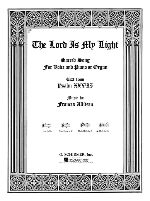 The Lord Is My Light High Voice (E Flat) and Piano/Organ 高音 鋼琴 管風琴 | 小雅音樂 Hsiaoya Music