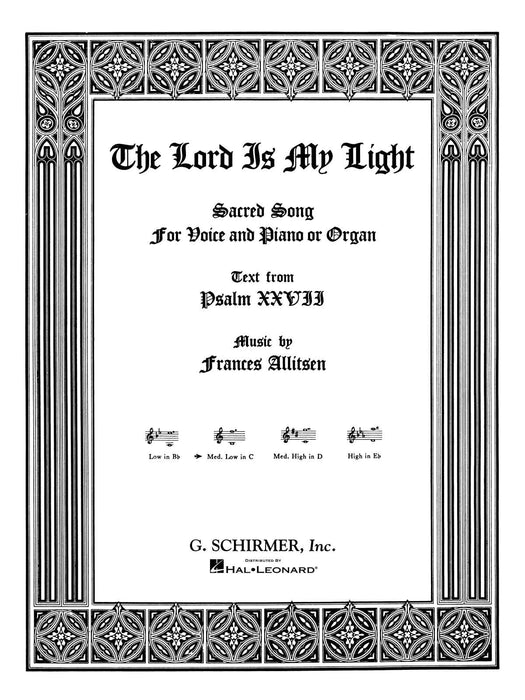 The Lord Is My Light Medium Low Voice (in C) and Piano/Organ 低音 鋼琴 管風琴 | 小雅音樂 Hsiaoya Music