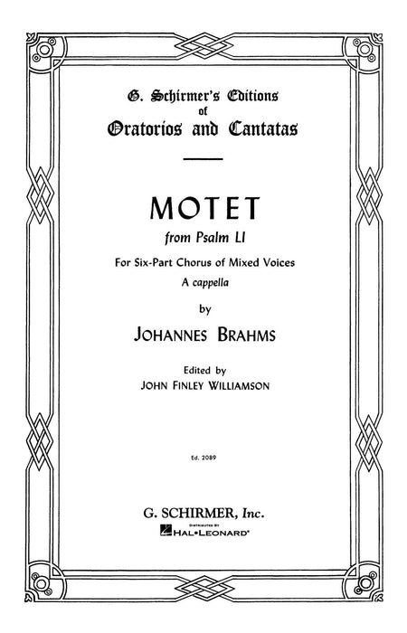 Motet, Op. 29, No. 2 (from Psalm 51) SATBB 布拉姆斯 經文歌 詩篇 | 小雅音樂 Hsiaoya Music